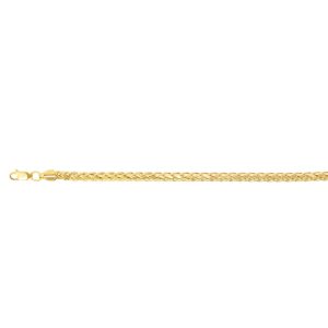 14K Gold 24" 5.3mm Diamond Cut Lite Round Wheat Chain