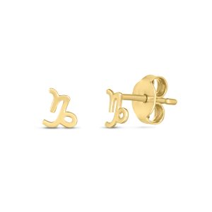 14K Gold Capricorn Studs