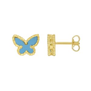 14K Primavera Turquoise Butterfly Studs