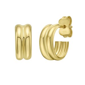 14K Double Row C-Hoops