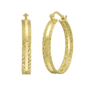 14K Sparkle Spring Hoops