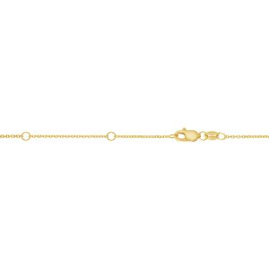 14K Gold 0.87mm Double Extendable Diamond Cut Cable Chain