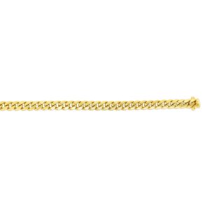 14K Gold 22" 6.6mm Semi-Solid Classic Miami Cuban
