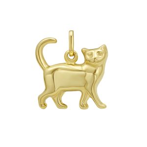 14K Gold Cat Charm
