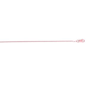 14K Gold 1mm Diamond Cut Round Wheat Chain