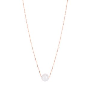 14K Pearl Necklace Solitaire