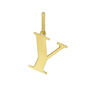 14K Gold Initial Y Charm