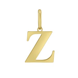 14K Gold Initial Z Charm