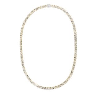 14K 6.5mm White Pave Modern Lite Miami Cuban Chain