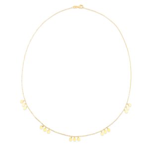 14K Dangle Disc Necklace