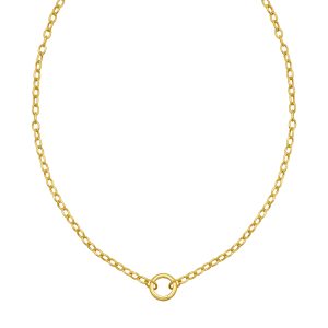 14K Push Lock Charm Necklace