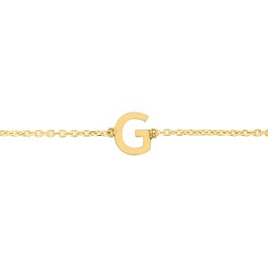 14K Mini Initial G Bracelet