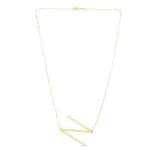14K Gold Large Initial N Necklace
