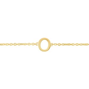 14K Mini Initial O Bracelet