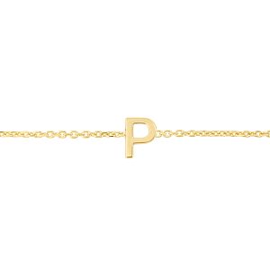 14K Mini Initial P Necklace