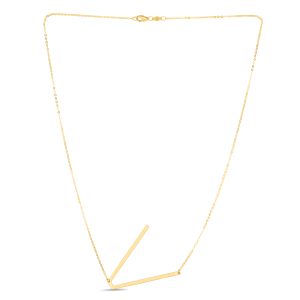 14K Gold Large Initial V Necklace
