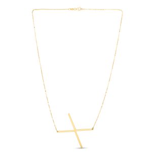 14K Gold Large Initial X Necklace