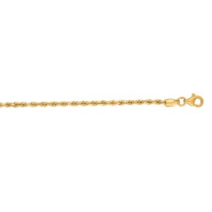 14K Gold 16" 2mm Diamond Cut Royal Rope Chain