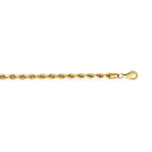 14K Gold 18" 3.8mm Diamond Cut Royal Rope Chain