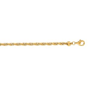 14K Gold 8" 5mm Diamond Cut Royal Rope Chain