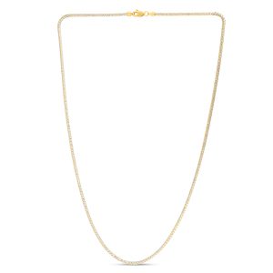 14K 2.3mm Round Pave Franco Chain