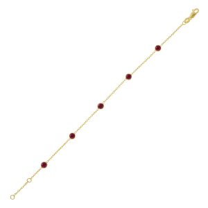 14K Ruby Station Bracelet