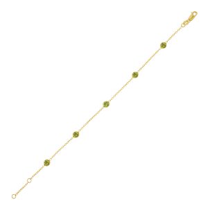 14K Peridot Station Bracelet