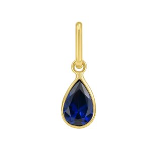 14K Pear Blue Sapphire Charm