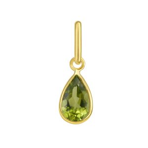 14K Pear Peridot Charm
