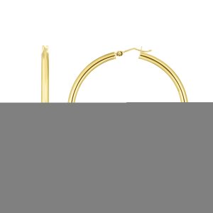 14K Gold 3x40mm Hoops