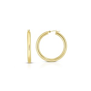 14K Gold 4x25mm Hoops