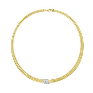 14K .21ct Diamond Omega Necklace