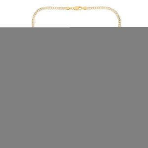 14K Gold 24" 3.8mm Two-Tone Fancy Ice Chain