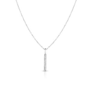 14K Gold .06ct Diamond Bar Necklace