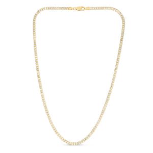 10K 3.8mm Two-Tone Fancy Ice Chain