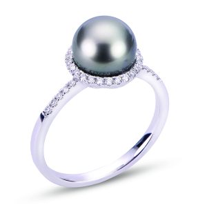 14KT White Gold Tahitian Pearl Ring