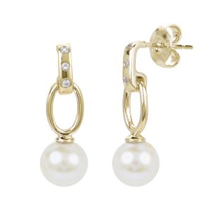 14KT Yellow Gold Freshwater Pearl Earring