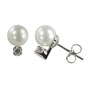 14KT White Gold Freshwater Pearl Earring
