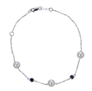 14KT White Gold Akoya Pearl Bracelet