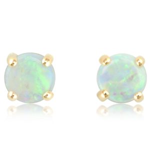 14K Yellow Gold Australian Opal Earrings