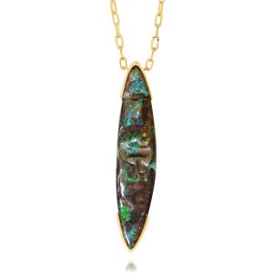 14K Yellow Gold Australian Boulder Opal Neckpiece