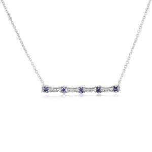 14K White Gold Sapphire/Diamond Neckpiece