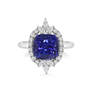Platinum Tanzanite/Diamond Ring