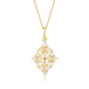 14K Yellow Gold Australian Opal Pendant