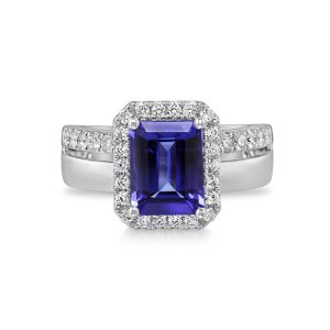 Platinum Tanzanite/Diamond Ring