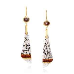 14K Yellow Gold Montana Agate/Fancy Zircon Earrings