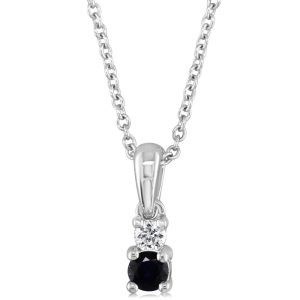 14K White Gold Sapphire/Diamond Pendant