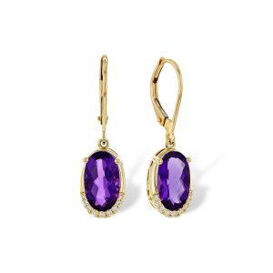 14KT Gold Amethyst Earrings