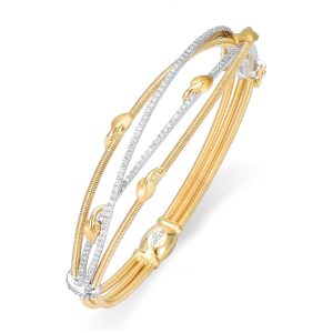 Diamond Lyria Leaves Bangle Bracelet
