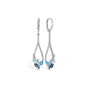 14KT Gold Blue Topaz Earrings